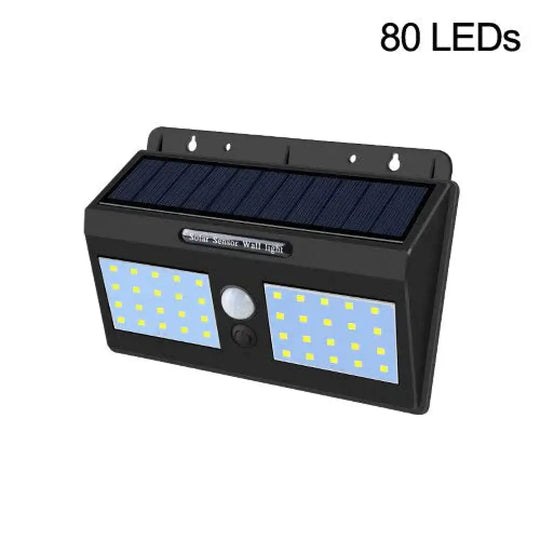 100 Leds Outdoor Solar Wall Lamp Pir Motion Sensor Porch Lights Ip65 Sunlight Powered For Street