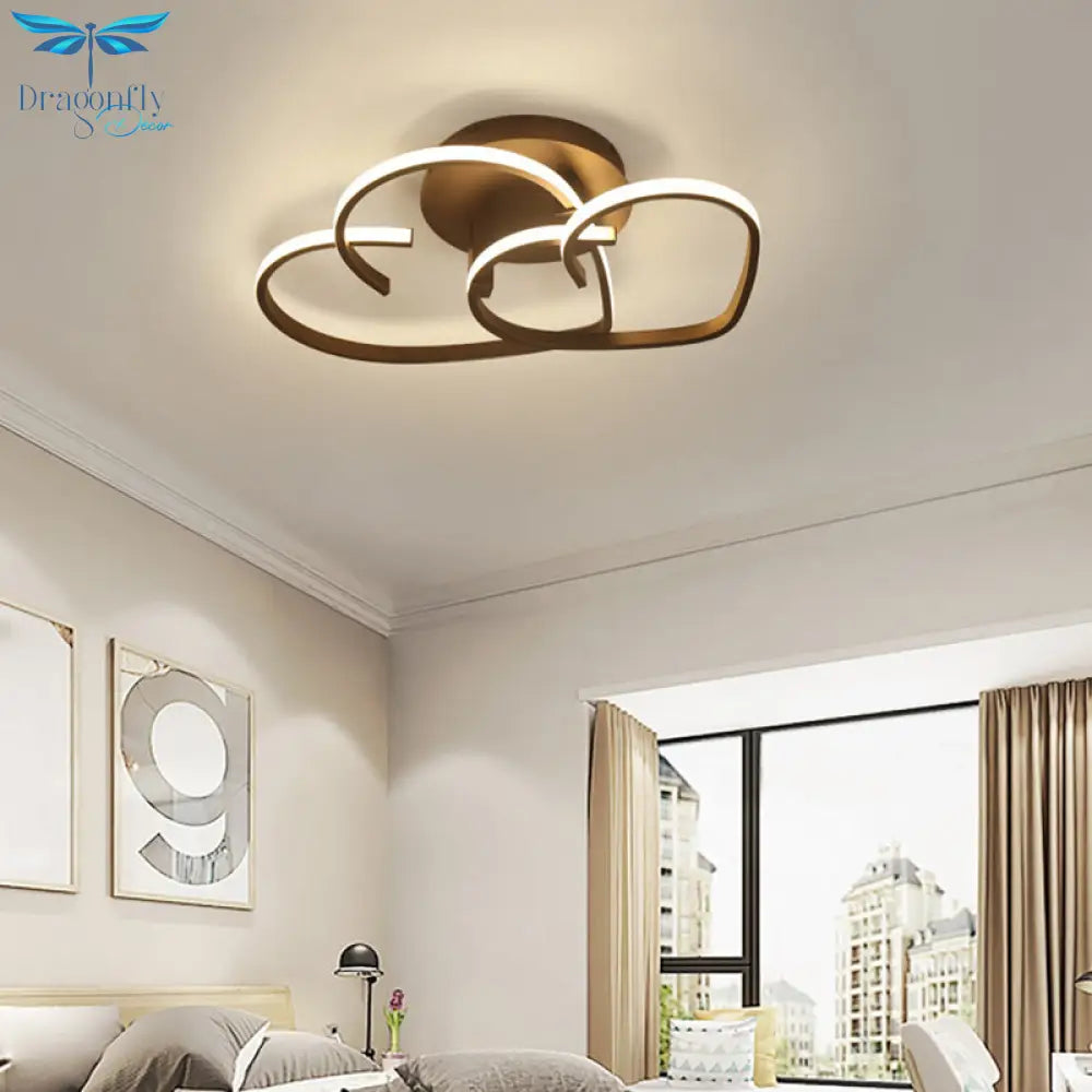 A Radiant Expression Of Love: Modern 2 - Light Led Semi - Flush Mount Ceiling Light In The Shape A
