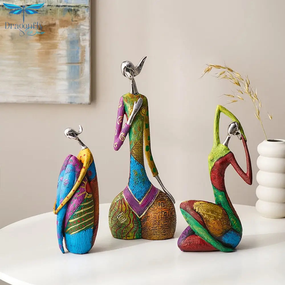 Abstract Art Resin Woman Sculpture: A Modern & Vibrant Touch For Home Decor Items