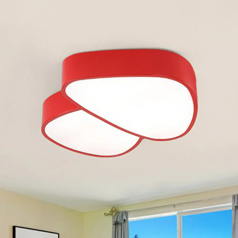 Acrylic Mushroom Flushmount Led Ceiling Light Creative Surface Mount Fixture For Kids Room Red /