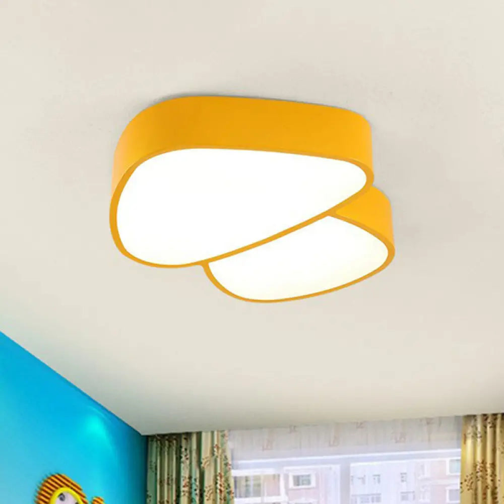 Acrylic Mushroom Flushmount Led Ceiling Light Creative Surface Mount Fixture For Kids Room Yellow /