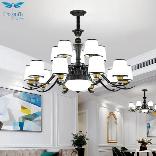 Adalyn - White Frosted Glass Chandelier: Modern Crystal Decoration