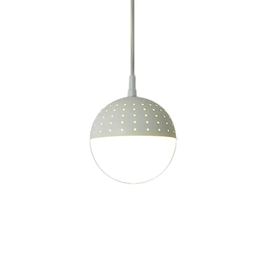 Addison - Nordic Globe/Ellipse Suspension Light With Opal White Glass Shade Metal 1