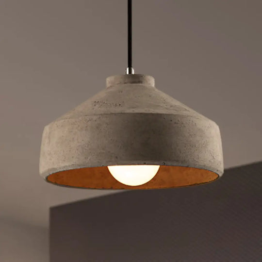 Adele - Industrial 1 Light Cement Pendant Lighting Adjustable Cord Grey / 10.5