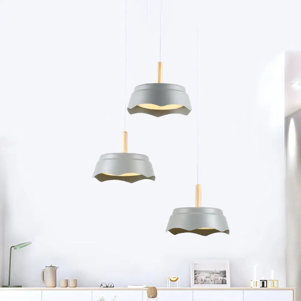 Al Thalimain - Modernism Hanging Ceiling Light - Drum Living Room Suspension Pendant Grey