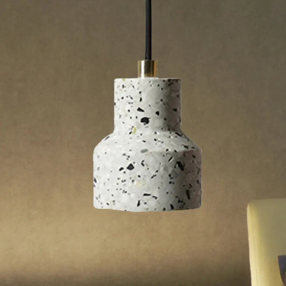 Alathfar - Cement Bell Pendant Ceiling Light Simplicity 1 Black/White/Pink Hanging White
