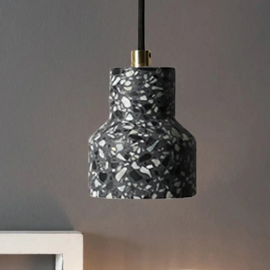 Alathfar - Cement Bell Pendant Ceiling Light Simplicity 1 Black/White/Pink Hanging Black