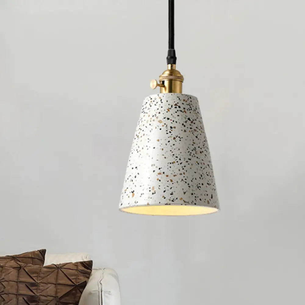 Alfa - Nordic Cone Pendant Lighting In Style Cement 1 Light Black/Grey/White Hanging White