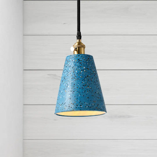 Alfa - Nordic Cone Pendant Lighting In Style Cement 1 Light Black/Grey/White Hanging Blue