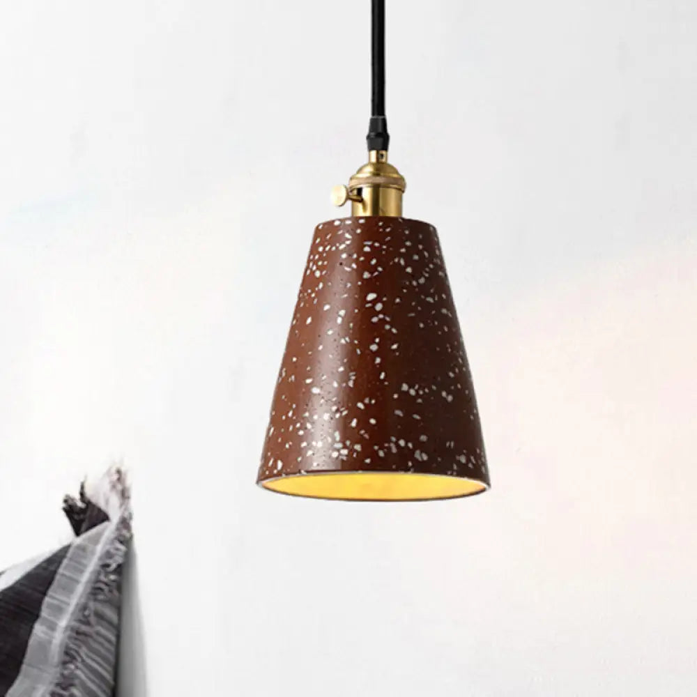 Alfa - Nordic Cone Pendant Lighting In Style Cement 1 Light Black/Grey/White Hanging Red