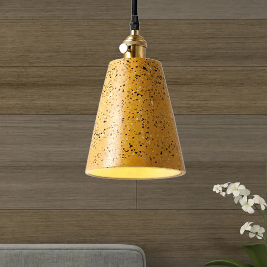 Alfa - Nordic Cone Pendant Lighting In Style Cement 1 Light Black/Grey/White Hanging Yellow