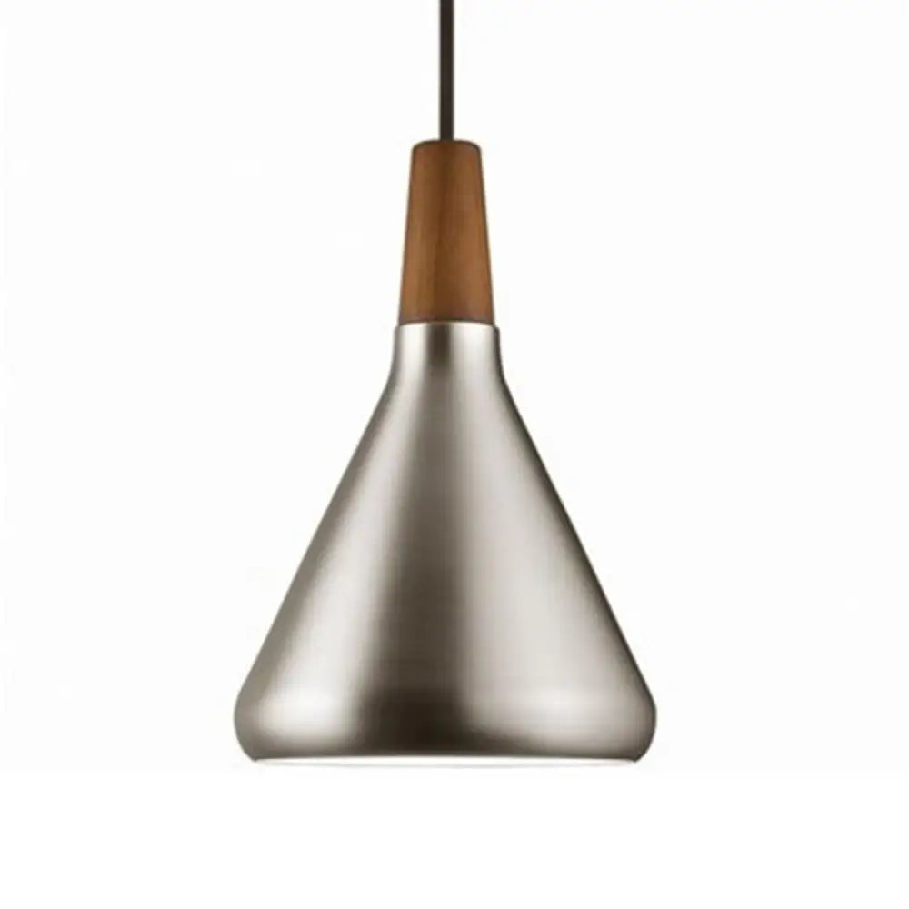 Algenib - Sleek Cone Shade Ceiling Light Simplicity Metallic 1Â Head Dining Room Pendant Fixture