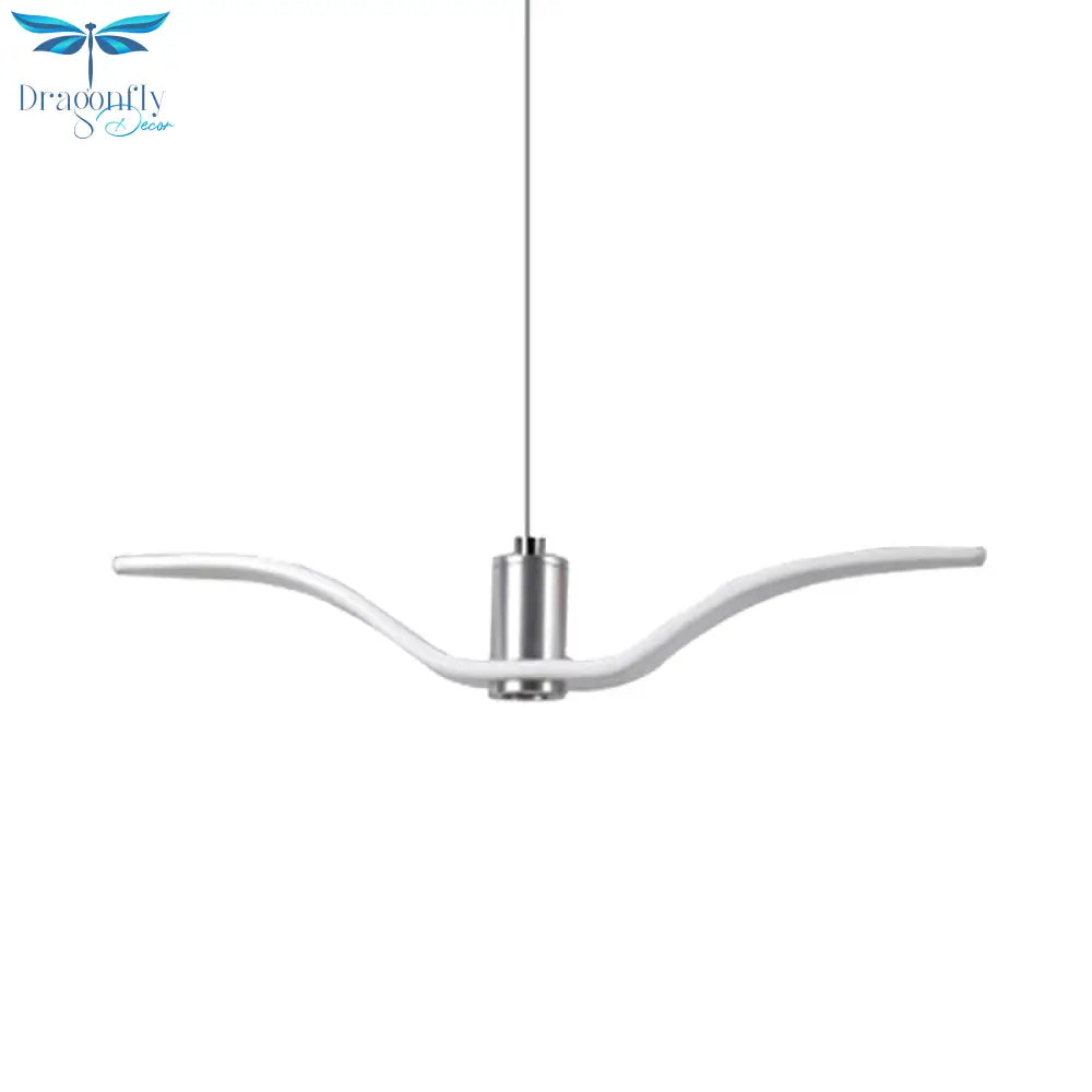 Alkalurops - Nautical Seagull Hanging Light: Led Pendant Lamp White