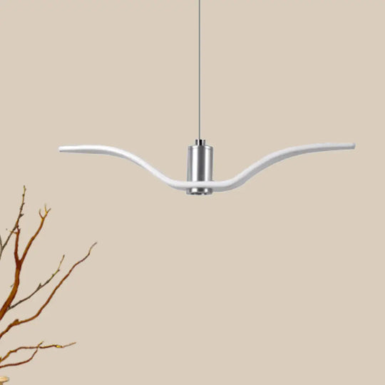 Alkalurops - Nautical Seagull Hanging Light: Led Pendant Lamp White / A