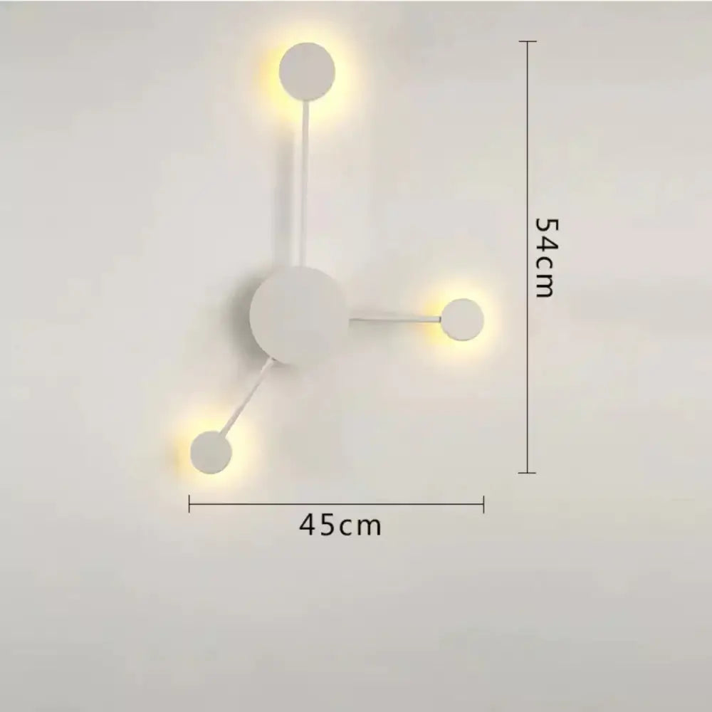Alora | Modern Sputnik Led Wall Light White 3 Heads / Warm Lamp