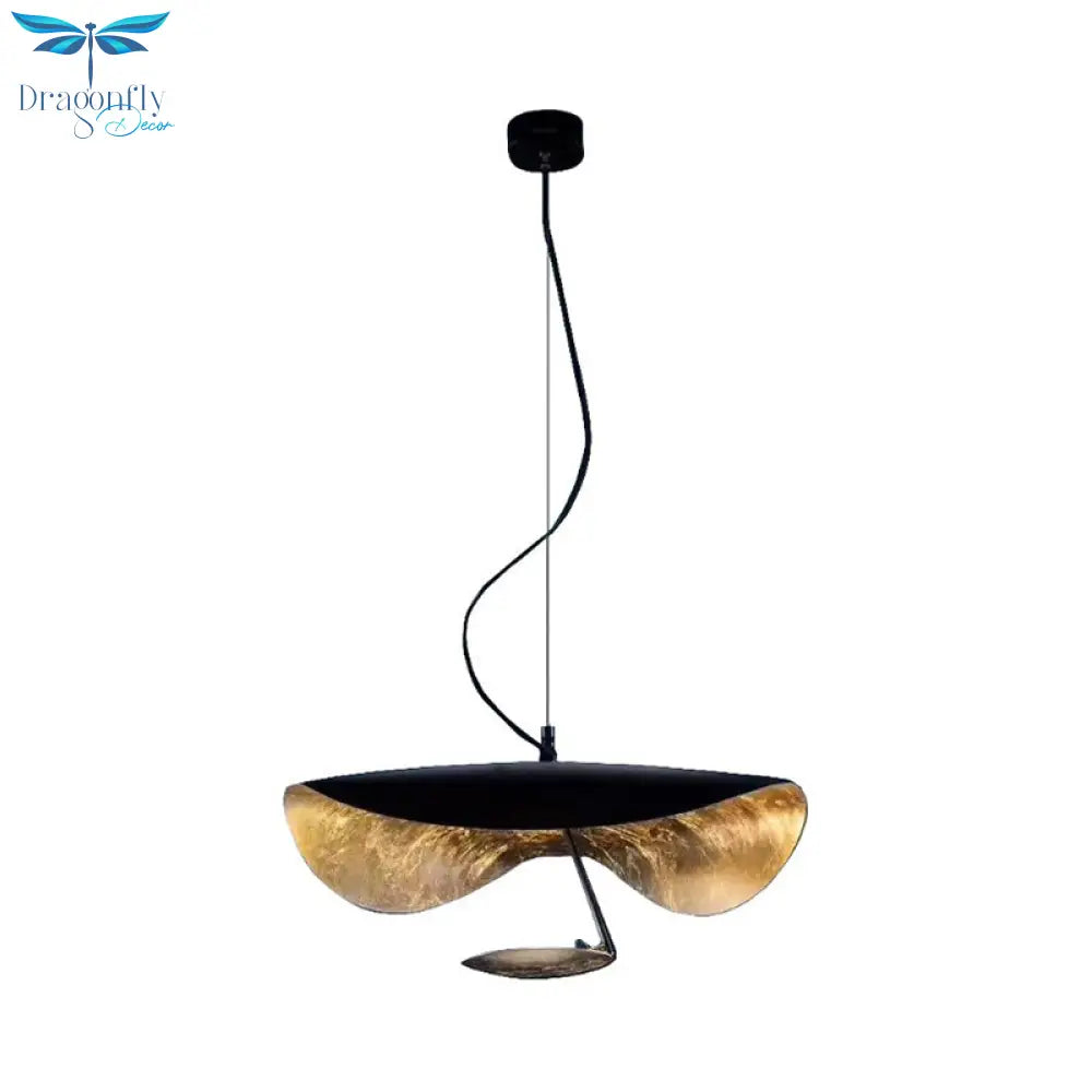 Alphecca - Twist Metal Twisting Hanging Light Fixture Modernism 1 Pendant Lamp In Black And Gold