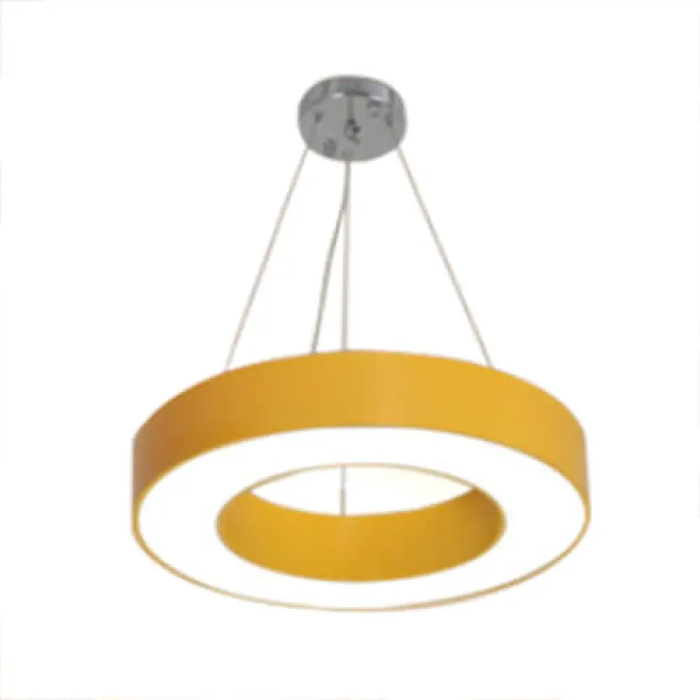 Alsafi - Modern Adjustable Metal Drum Pendant Light For Play Room Integrated Yellow / 16