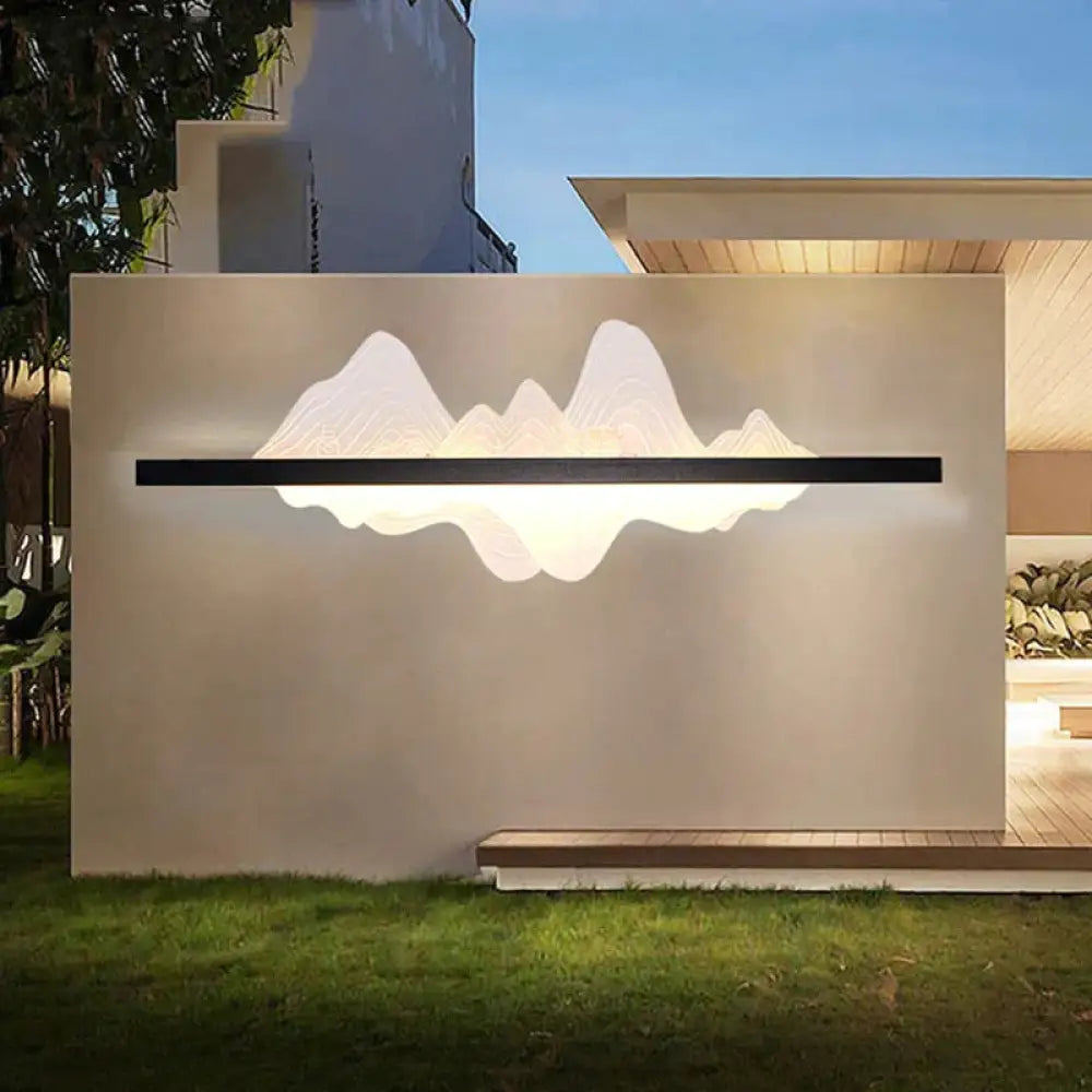 Aluminum Outdoor Lighting Ip65 Waterproof Led Wall Lamp Modern Garden Porch Sconce Lights Black