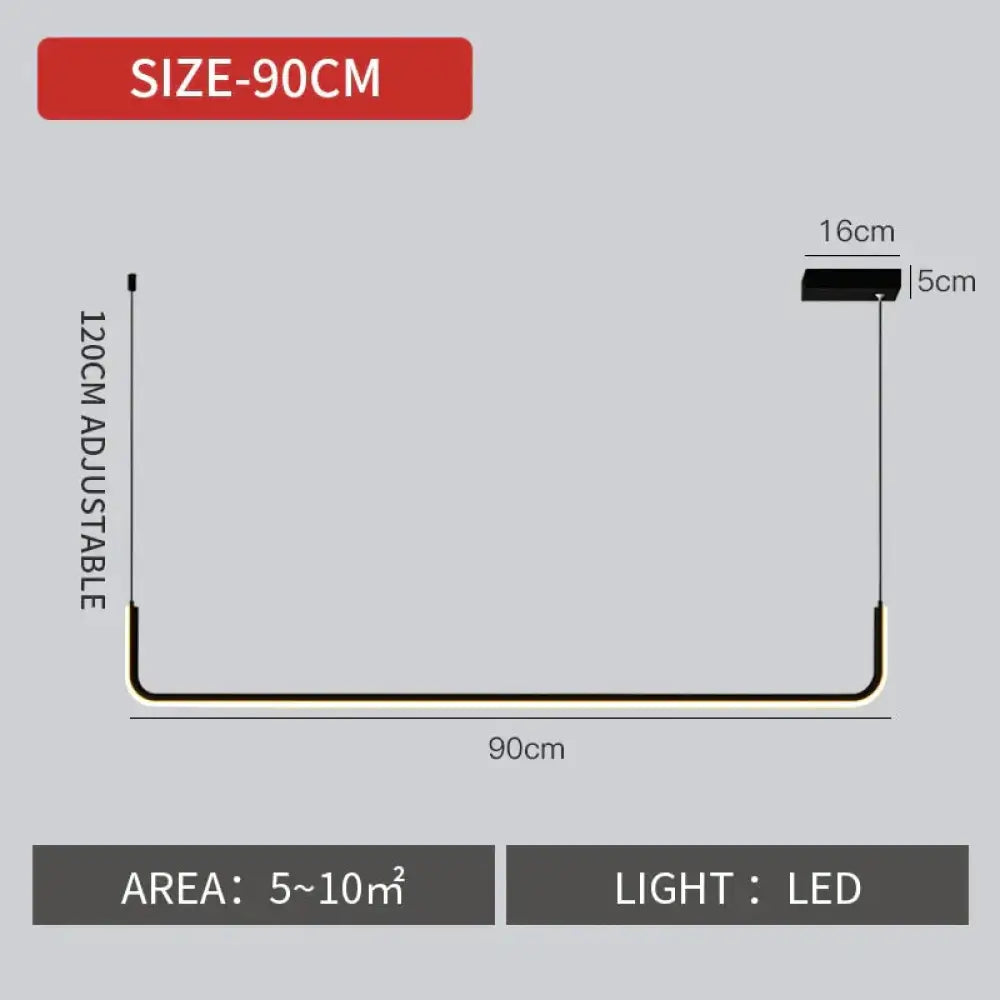 Amelia’s Geometric Delight: Modern Led Pendant Light For Your Kitchen Or Dining Room Black L90Cm