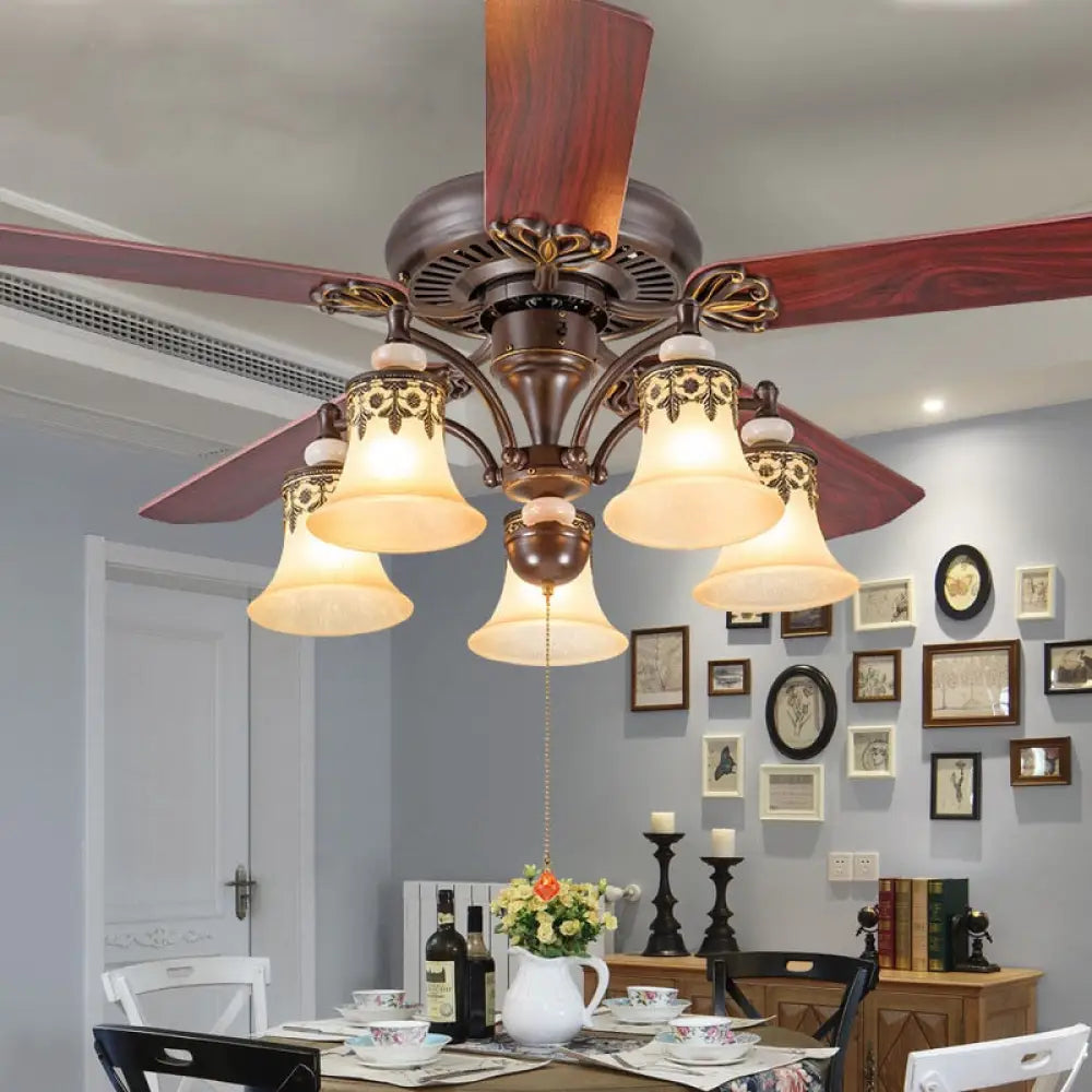 American Ceiling Fan Lamp - European Retro Style Ideal For Dining Room Living And Bedroom 1 /