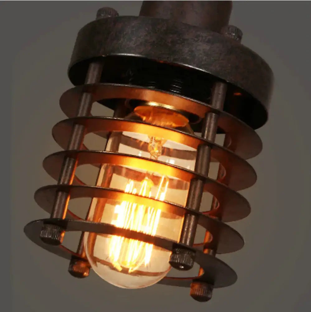 American Country Industry Wind Iron Single - Head Chandelier Rusty / Warm Light Pendant