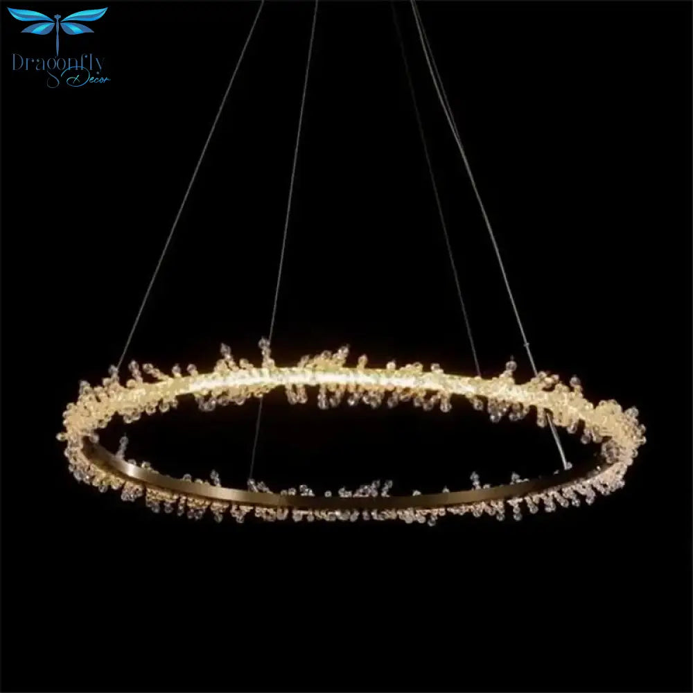 American Fashion Fire Crystal Flower Ring Chandelier Lighting Modern Luxury Simple Suspension