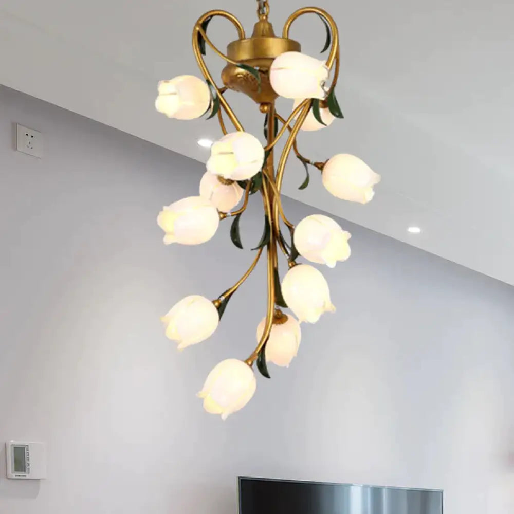 American Garden Brass Blossom Living Room 12 Bulbs Led Pendant Lighting Fixture / C