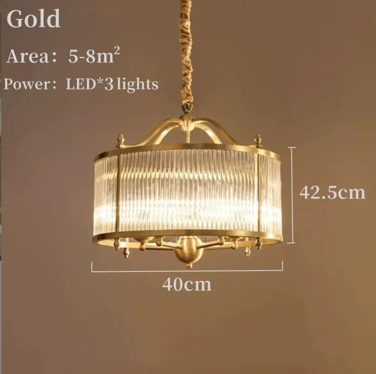 American Modern Style Bronze Glass Hanging Lamp Black Gold Chandelier For Bedroom Dining Glod D40 /
