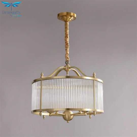 American Modern Style Bronze Glass Hanging Lamp Black Gold Chandelier For Bedroom Dining Pendant