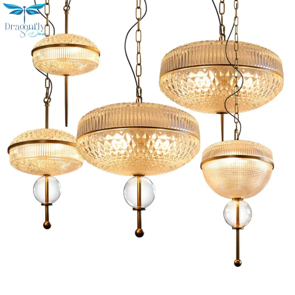 American Retro Glass Cans Shade Pendant Lights Modern Kitchen Hanging Lamp Living Room Dining Room