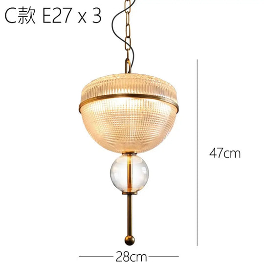 American Retro Glass Cans Shade Pendant Lights Modern Kitchen Hanging Lamp Living Room Dining Room