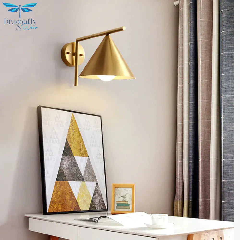American Style All Copper Wall Lamp Postmodern Bedroom Bedside Stair Simple Corridor Living Room