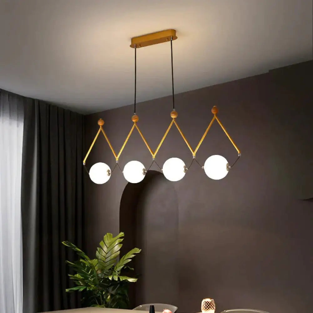 Anais -Modern Unique Dimmable Pendant Lamp Gold / 4 Head Cold White