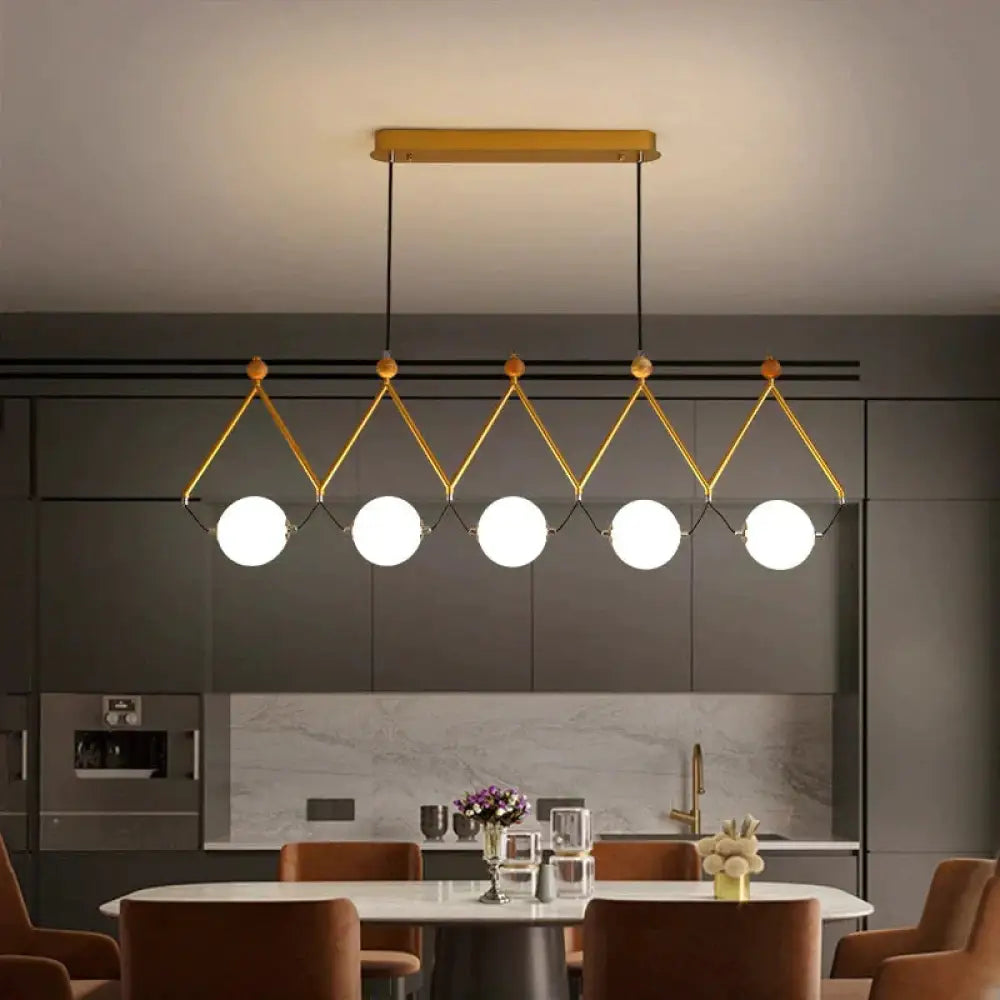 Anais -Modern Unique Dimmable Pendant Lamp Gold / 5 Head Cold White