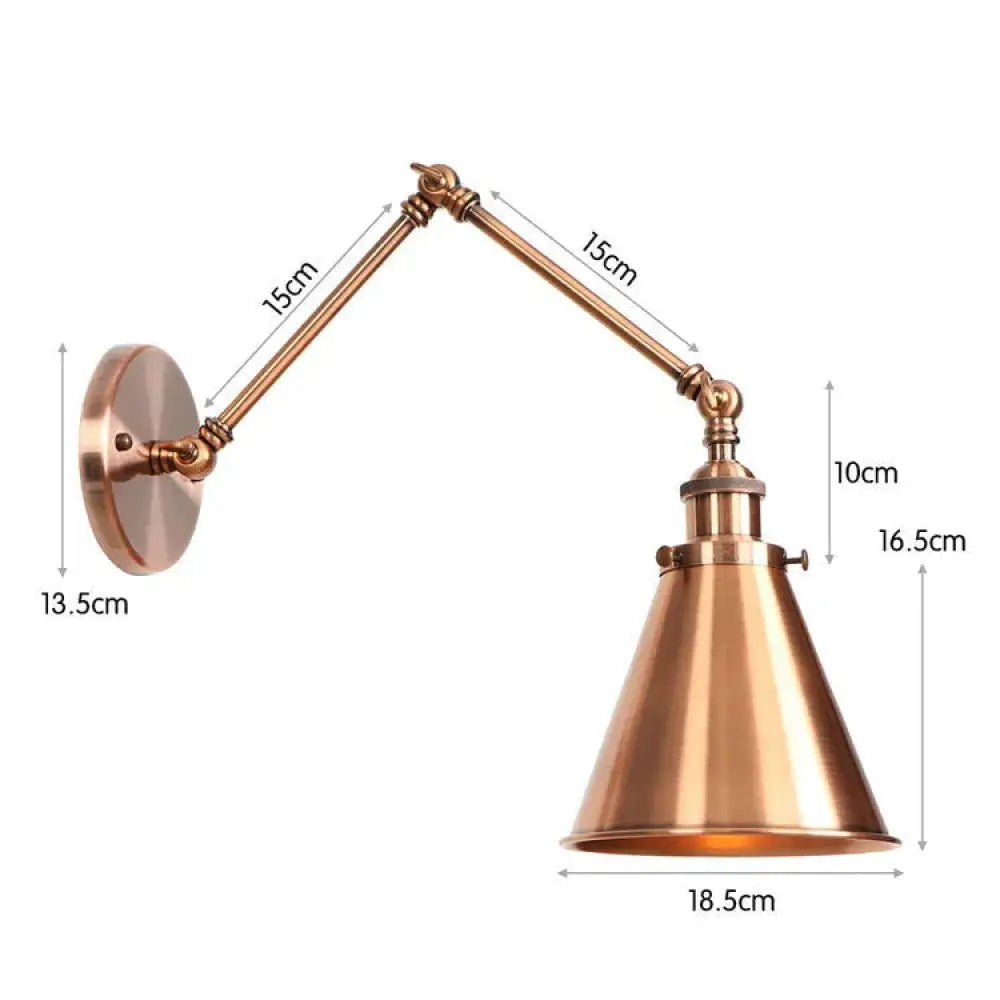 Antique Adjustable Wall Lamp Sconce Black Copper E1 / Led Bulb