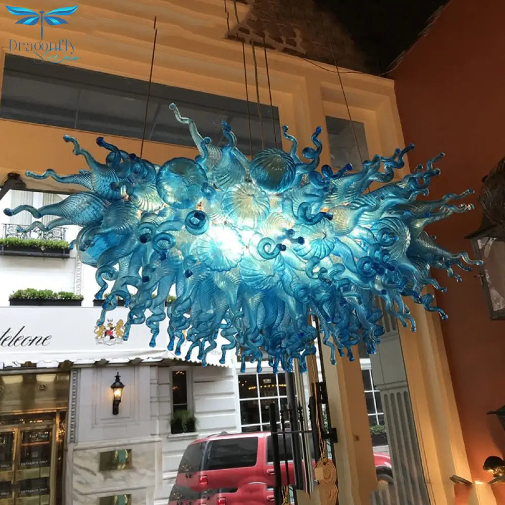 Aqua Light Fixture Designer Lamp Led Lights 100% Hand Blown Glass Chandelier Lighting Kitchen