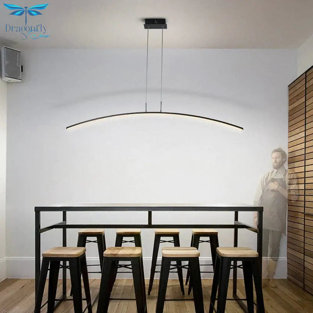 Arc Shape Led Hanging Pendant Lights Modern For Dining Room