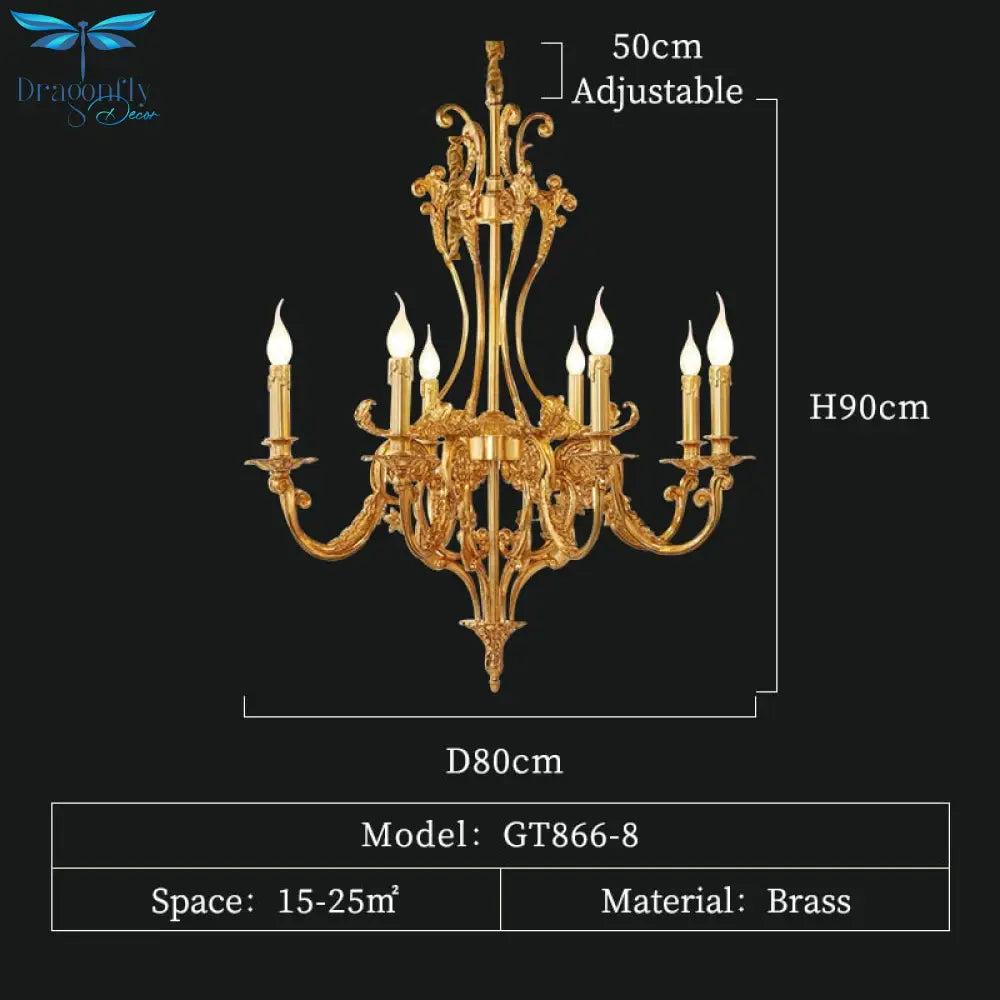 Arcadia - Luxury French Vintage Copper Chandelier Lighting Fixture For Villa Hotel And Church