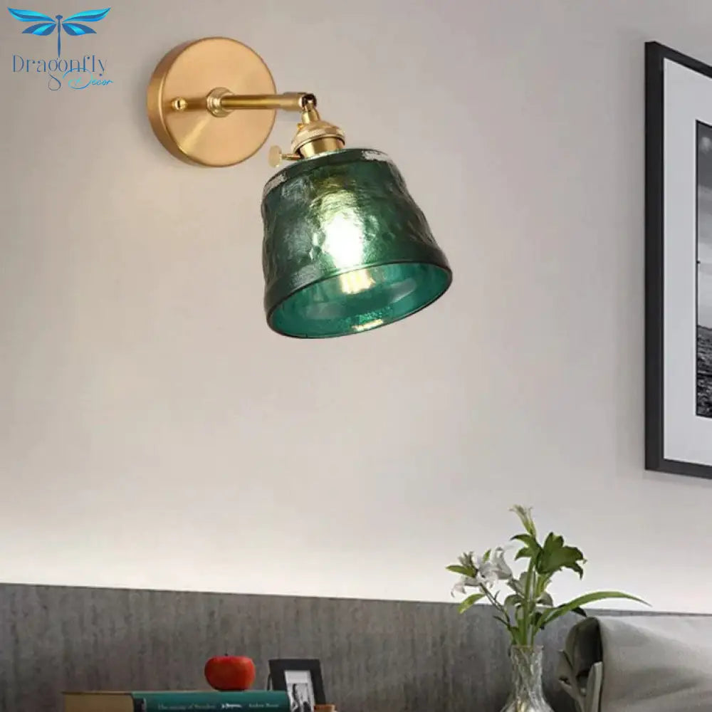 Art Living Room Bedroom Balcony Mirror Bedside Brass Copper Wall Lamp Lamps