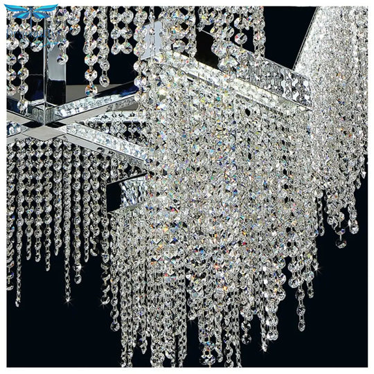 Artistic Luxury Tassel Crystal Ceiling Chandeliers - Silver/Gold Pendant Light