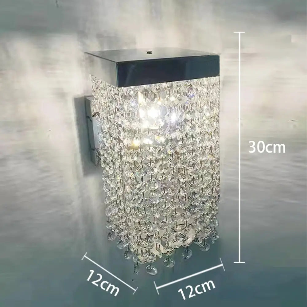 Artistic Luxury Tassel Crystal Ceiling Chandeliers - Silver/Gold Wall Lamp B / Silver Frame Warm