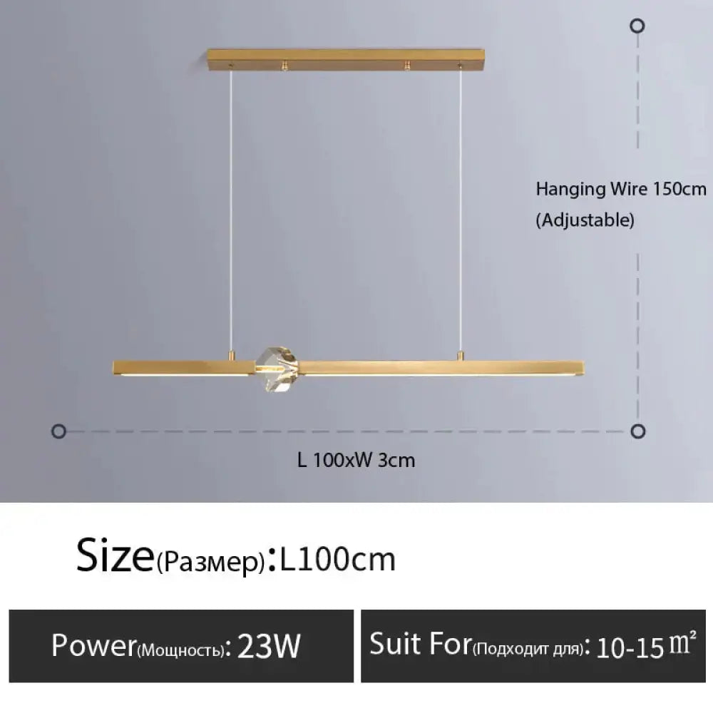 Ashburn - Designer Modern Minimalist Luxury Bar Pendant Light B - L100Cm - Gold / Dimmable With