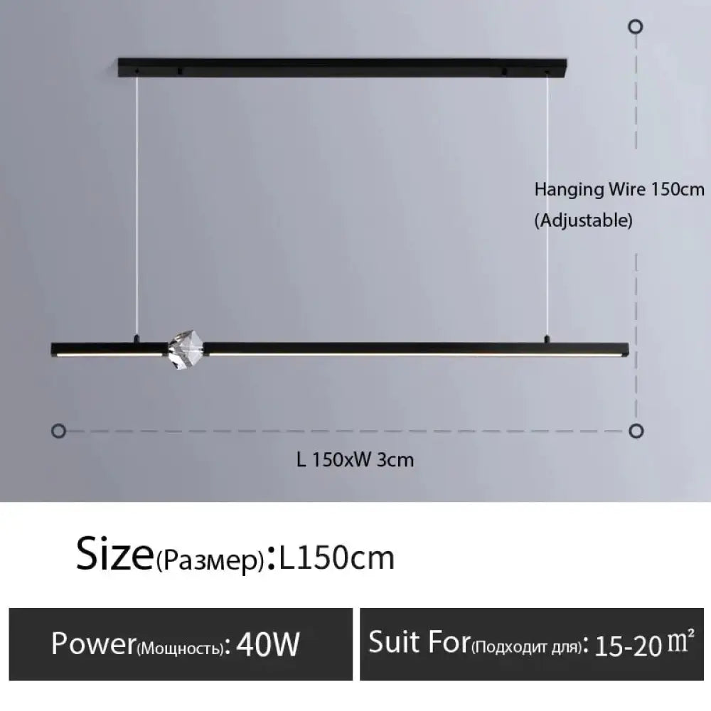 Ashburn - Designer Modern Minimalist Luxury Bar Pendant Light B - L150Cm - Blak / Dimmable With