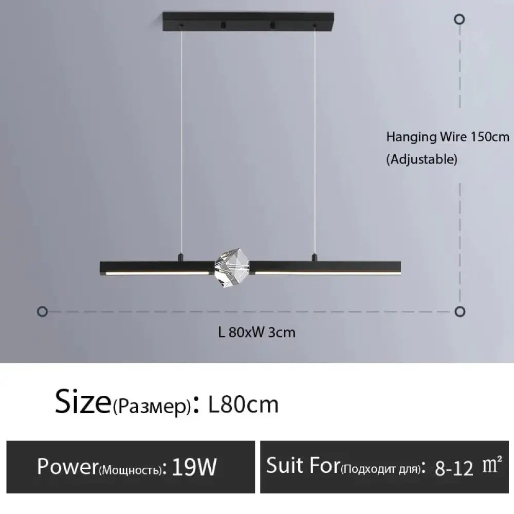 Ashburn - Designer Modern Minimalist Luxury Bar Pendant Light B - L80Cm - Blak / Dimmable With