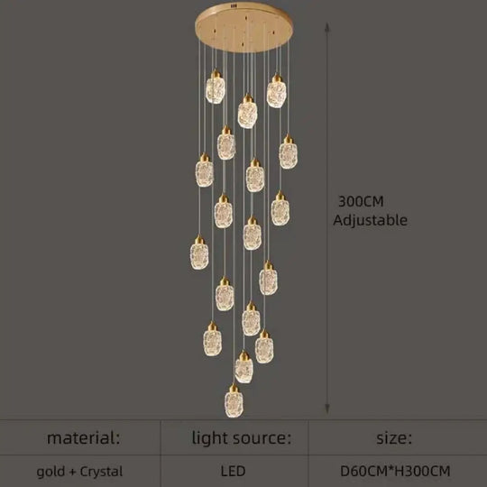 Astrea - Modern Led Crystal Chandelier 18 Lights / Cool Light