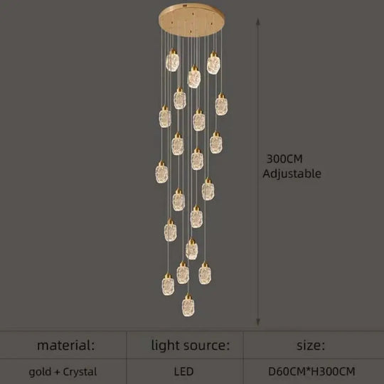 Astrea - Modern Led Crystal Chandelier 20 Lights / Cool Light