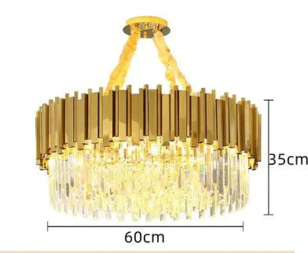 Astrid - Gold Chandelier With K9 Crystals See Pic 2 Crystal Chandelier