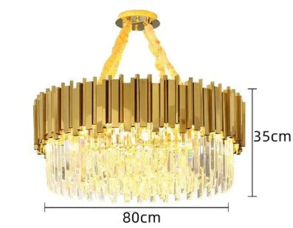 Astrid - Gold Chandelier With K9 Crystals See Pic 3 Crystal Chandelier