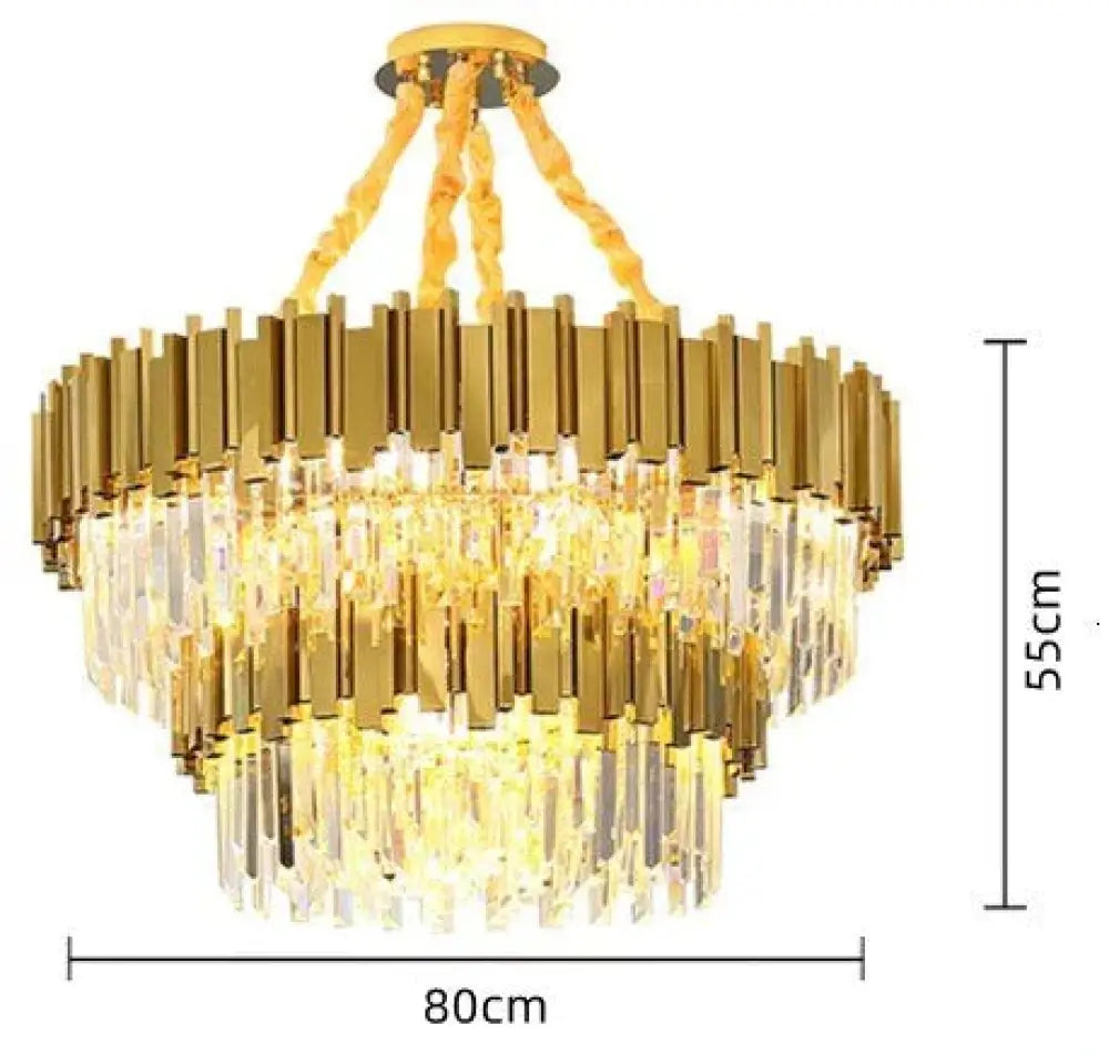 Astrid - Gold Chandelier With K9 Crystals See Pic 4 Crystal Chandelier