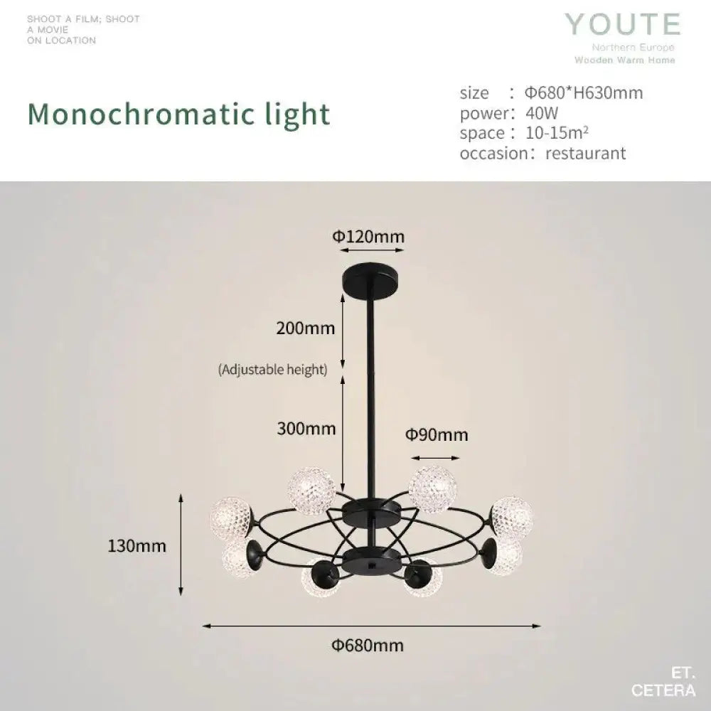 Atom - Nordic Creative Led Pendant Light Dia68Cm 8 Heads / Warm Light(3000K) Pendant